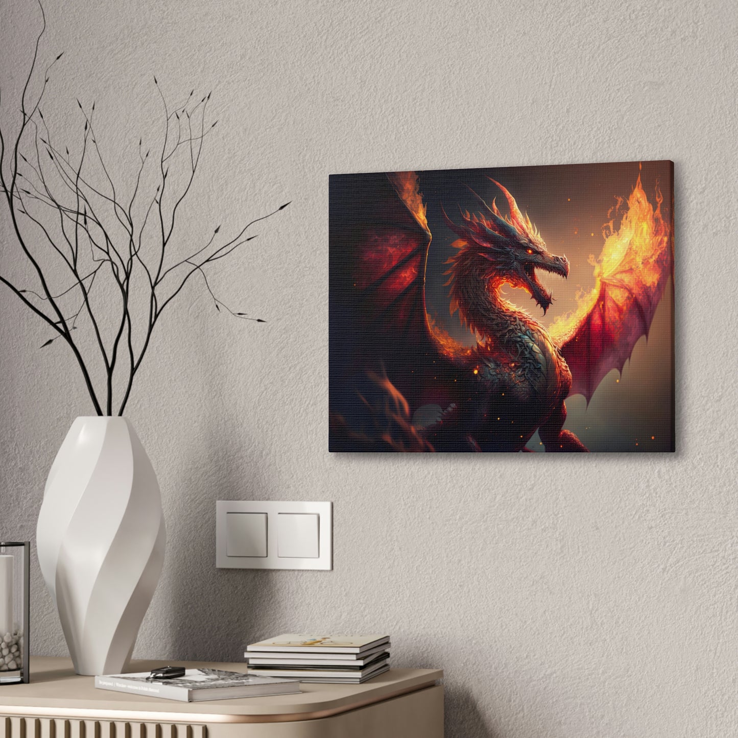 "Fire Dragon" Canvas Stretched, 0.75" - Print