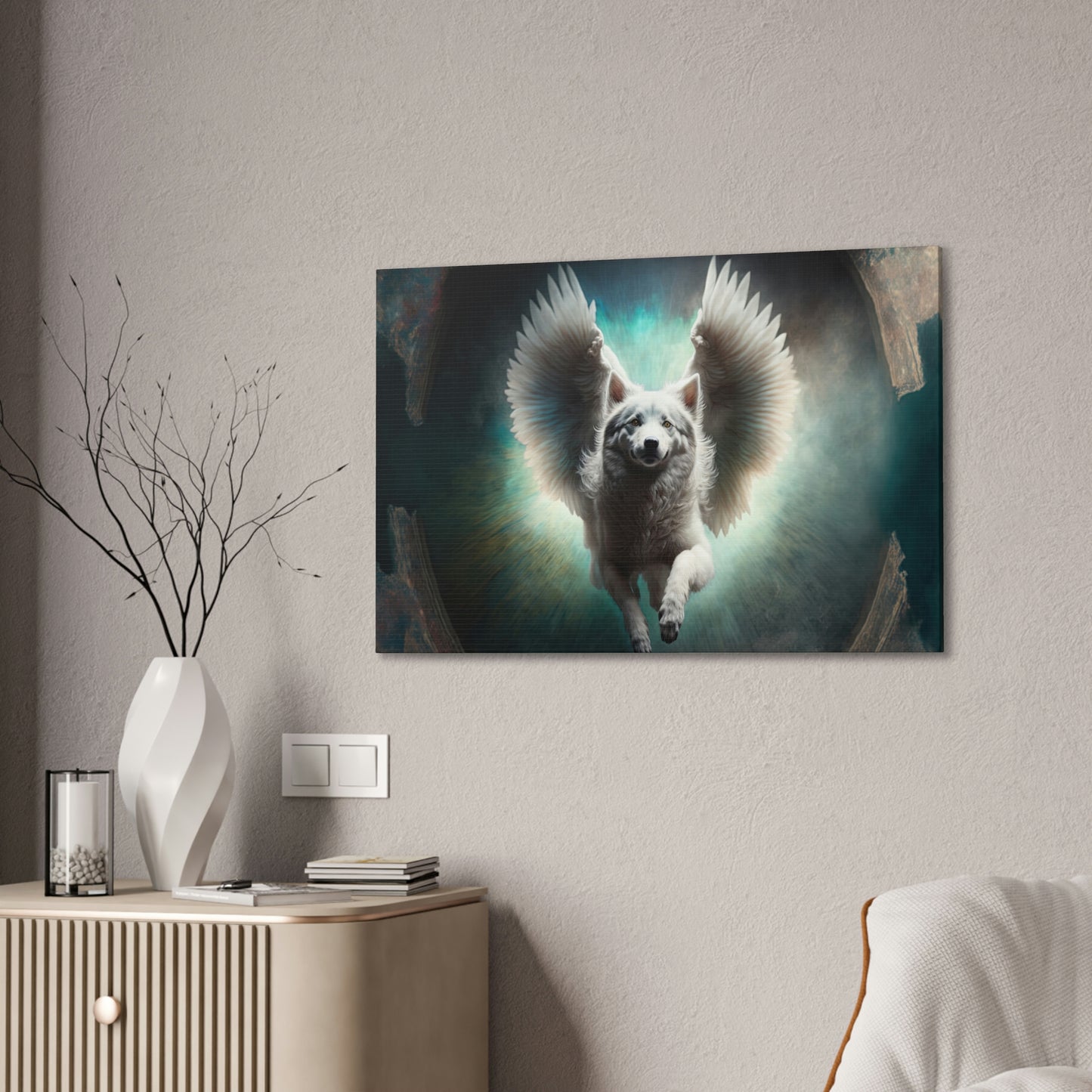 "Angel Dog" Canvas Stretched, 0.75" - Print