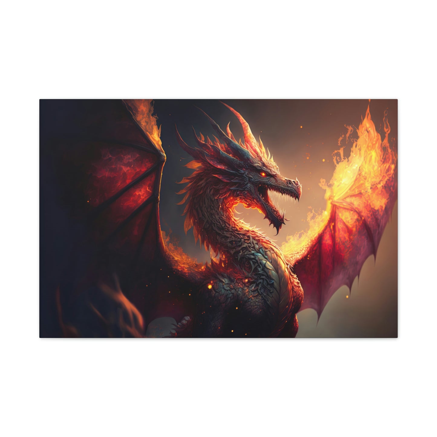 "Fire Dragon" Canvas Stretched, 0.75" - Print