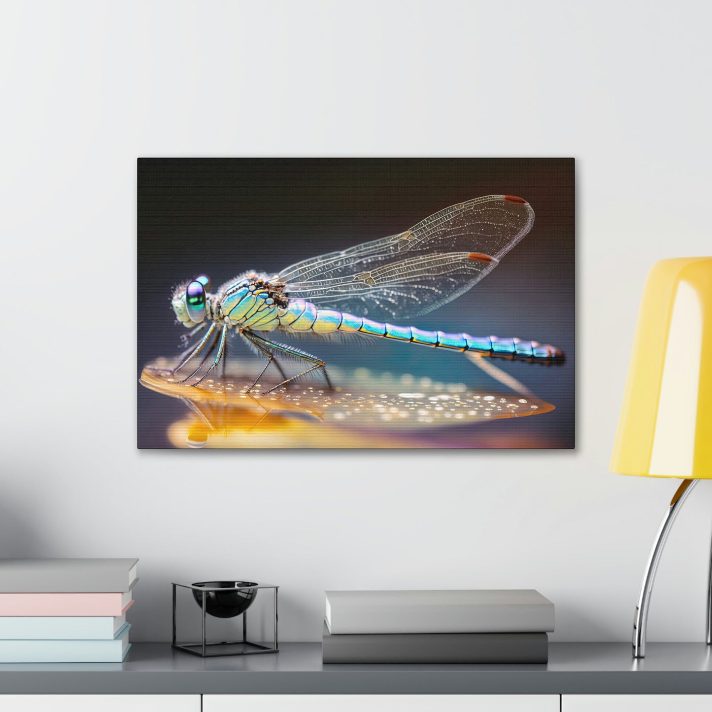 "Opal Dragonfly" Canvas Stretched, 0.75" - Print