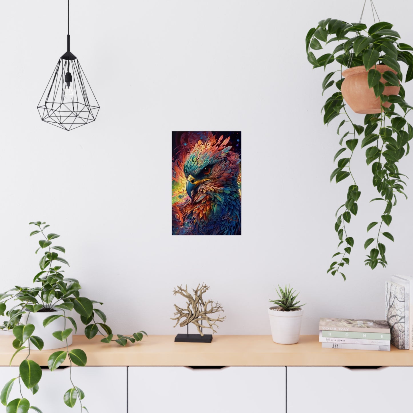 "Rainbow Winged Falcon" Poster - Print