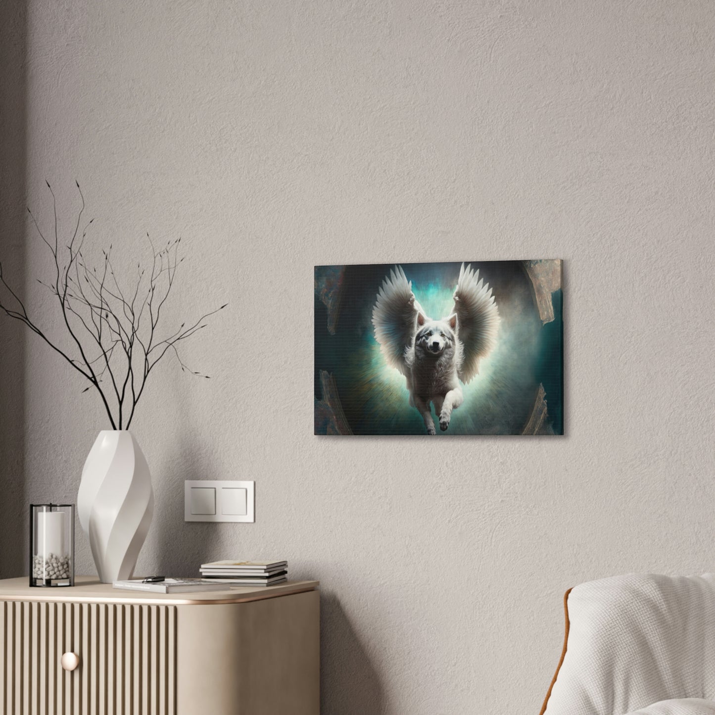 "Angel Dog" Canvas Stretched, 0.75" - Print