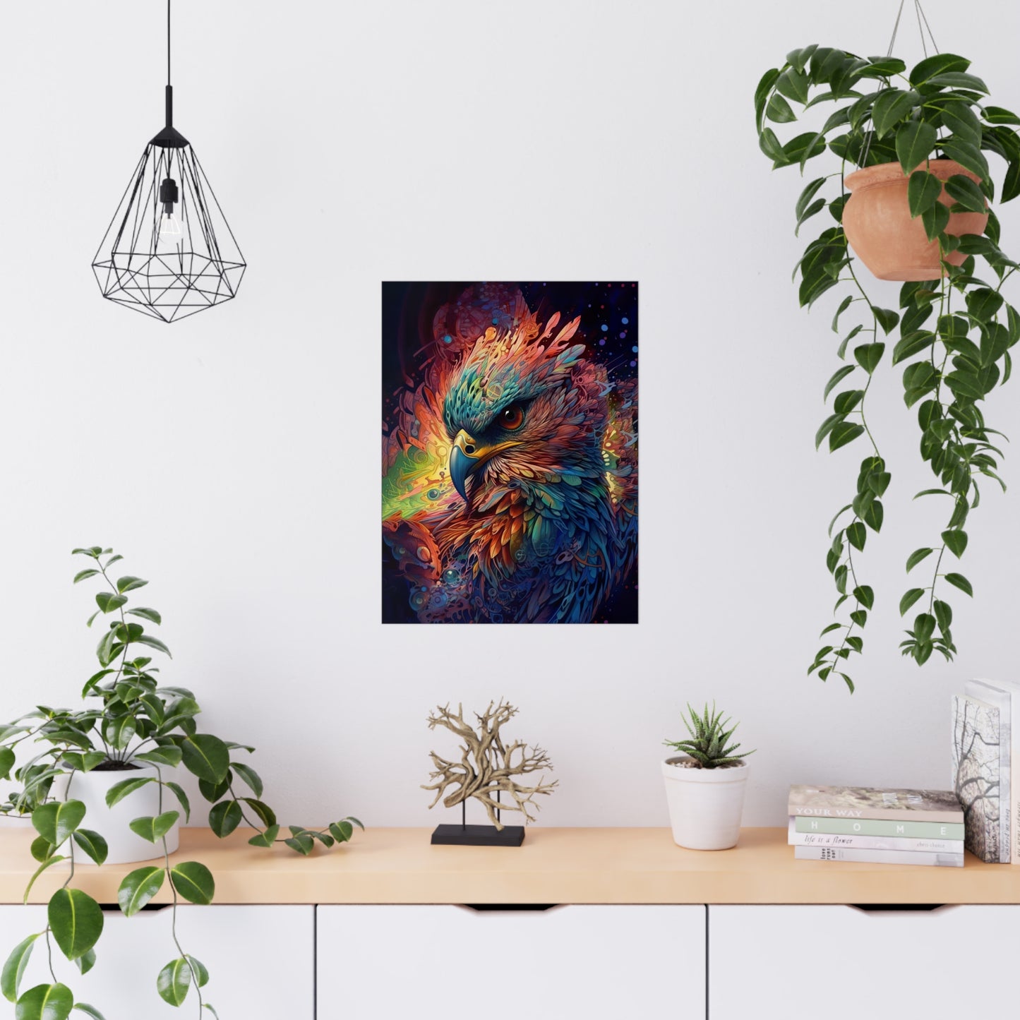 "Rainbow Winged Falcon" Poster - Print