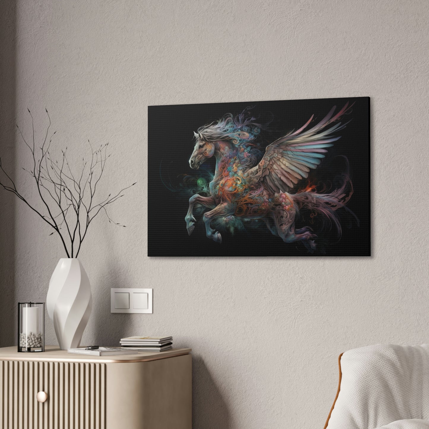 "Rainbow Pegasus" Canvas Stretched, 0.75" - Print