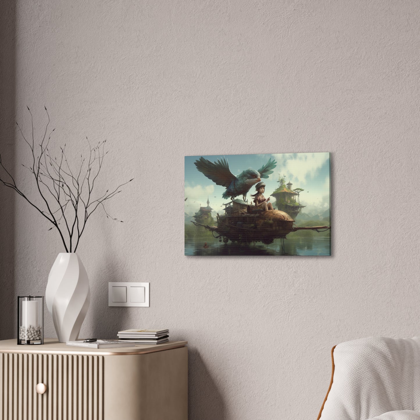 "Flighty Float" Canvas Stretched, 0.75" - Print