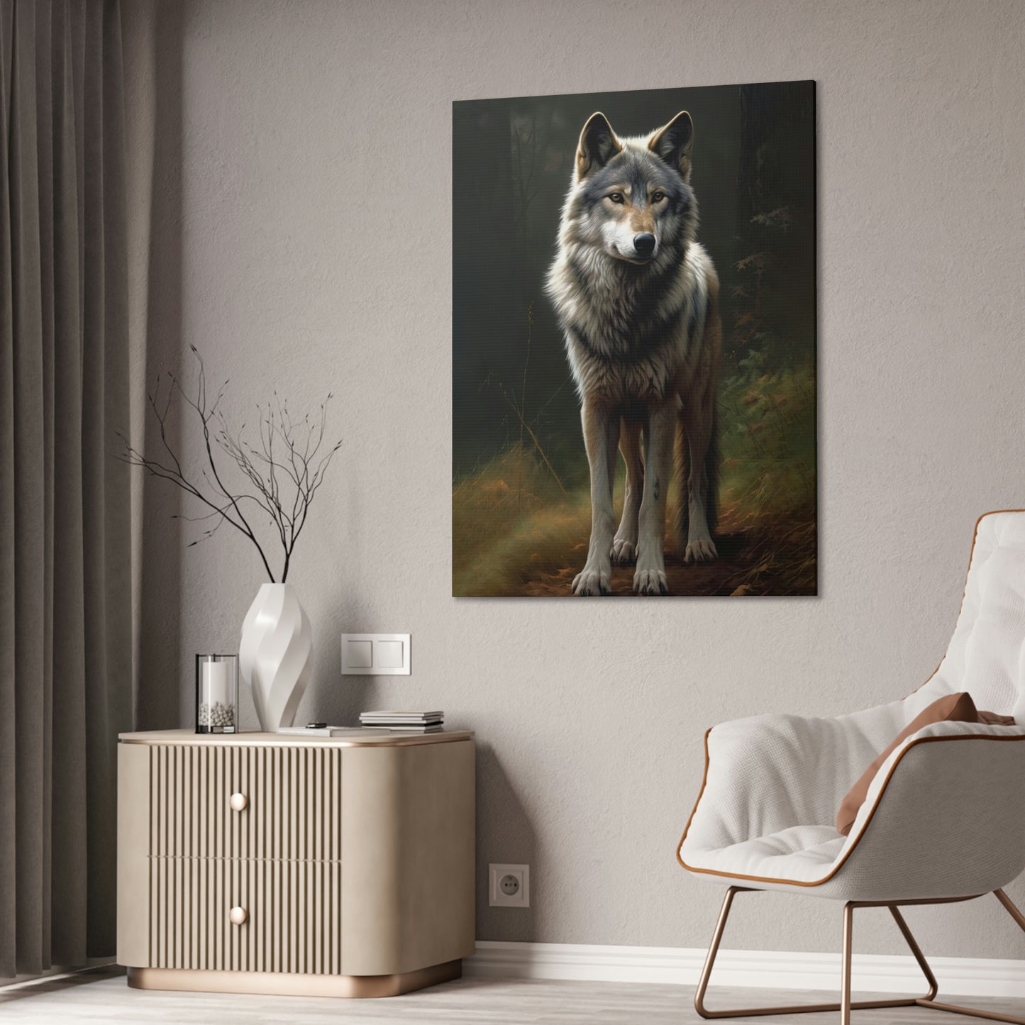 "Spirit Wolf" Canvas Stretched, 0.75" - Print