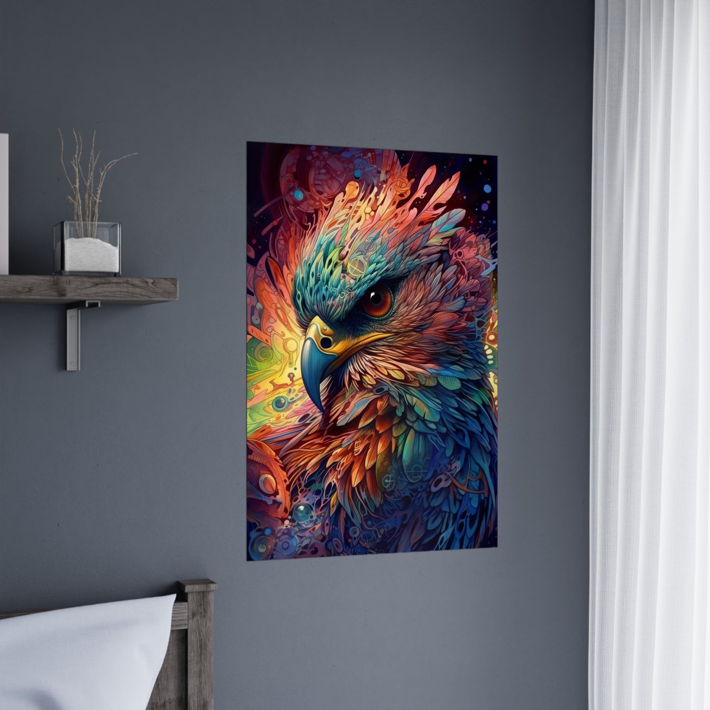 "Rainbow Winged Falcon" Poster - Print