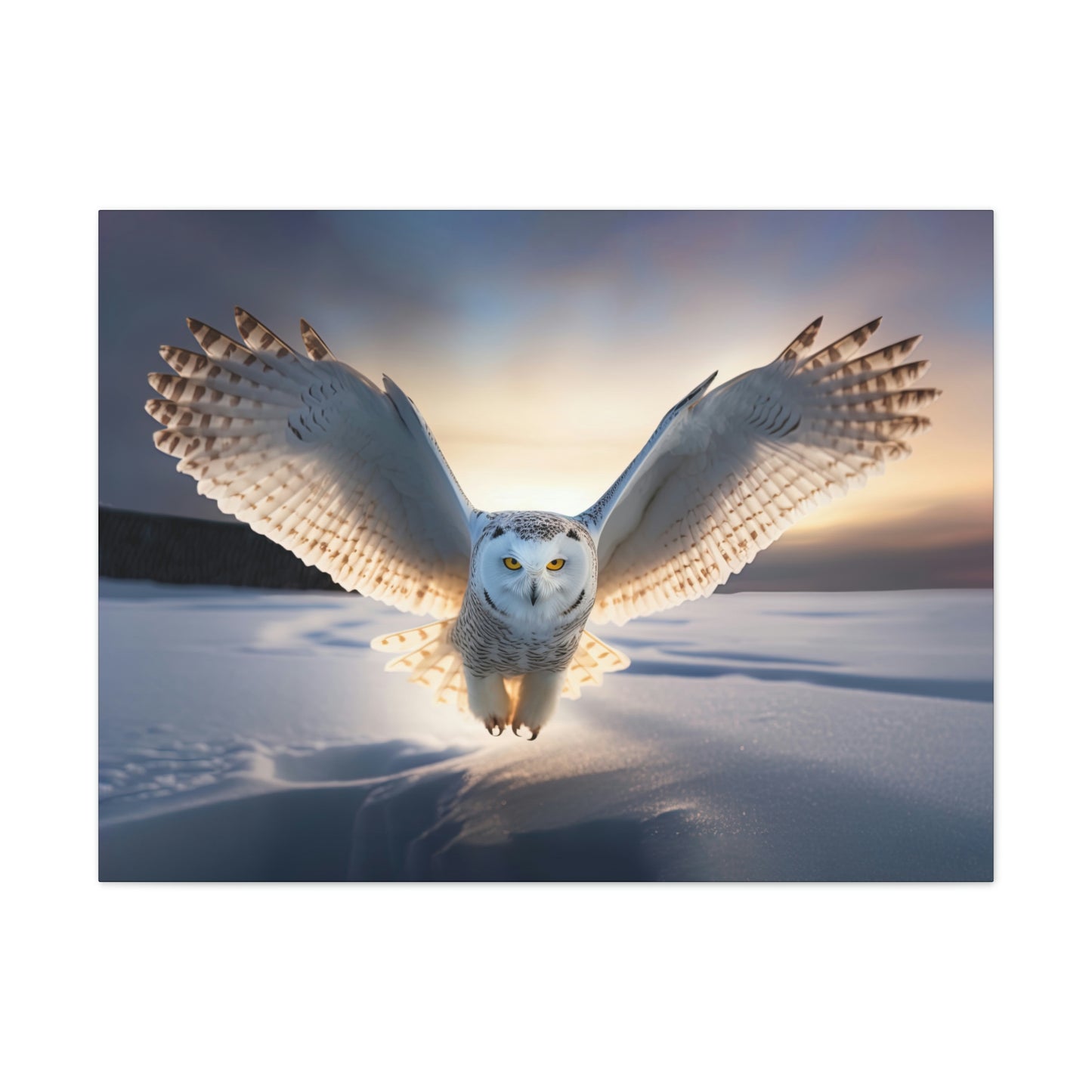 "Snow Owl" Canvas Stretched, 0.75" - Print