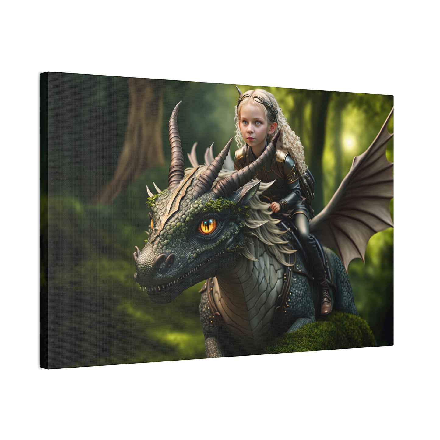 "Fairy Dragon Rider" Canvas Stretched, 0.75" - Print