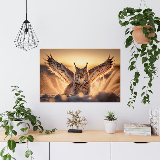 "Winged Snow Lynx" Poster - Print