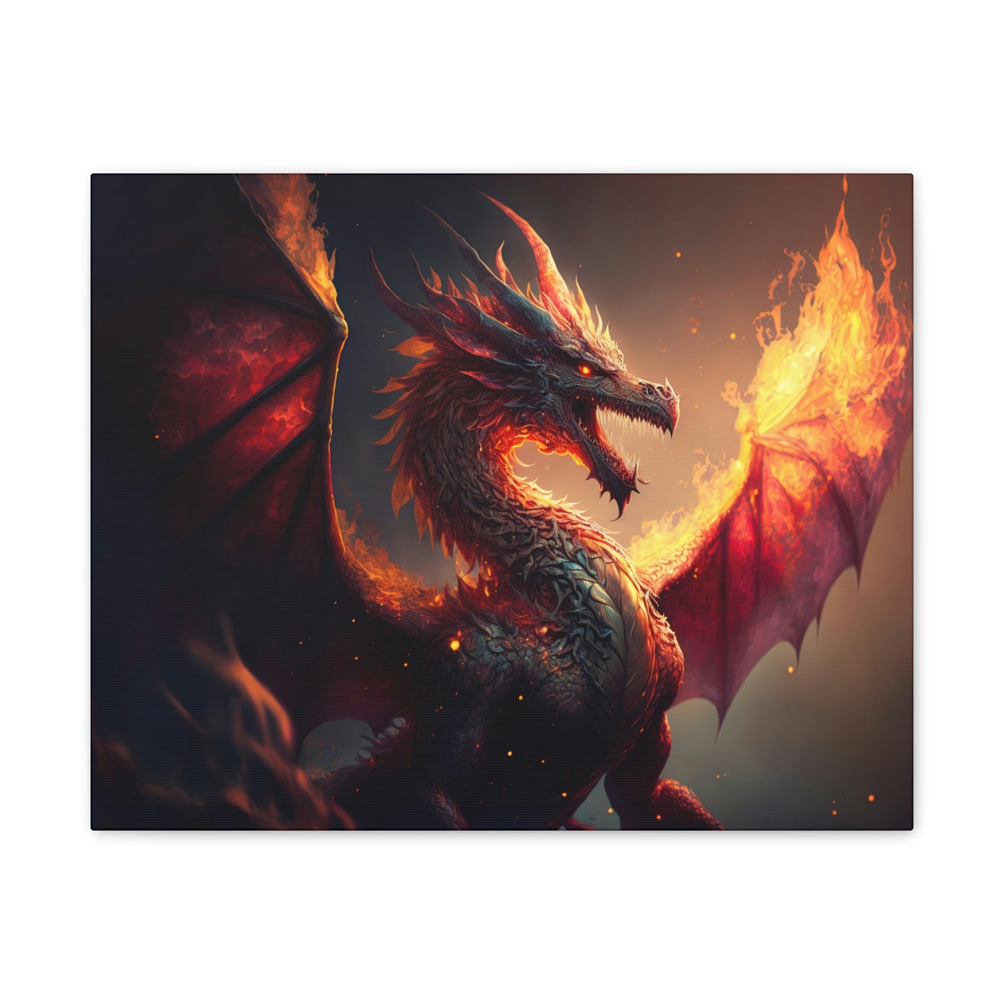 "Fire Dragon" Canvas Stretched, 0.75" - Print