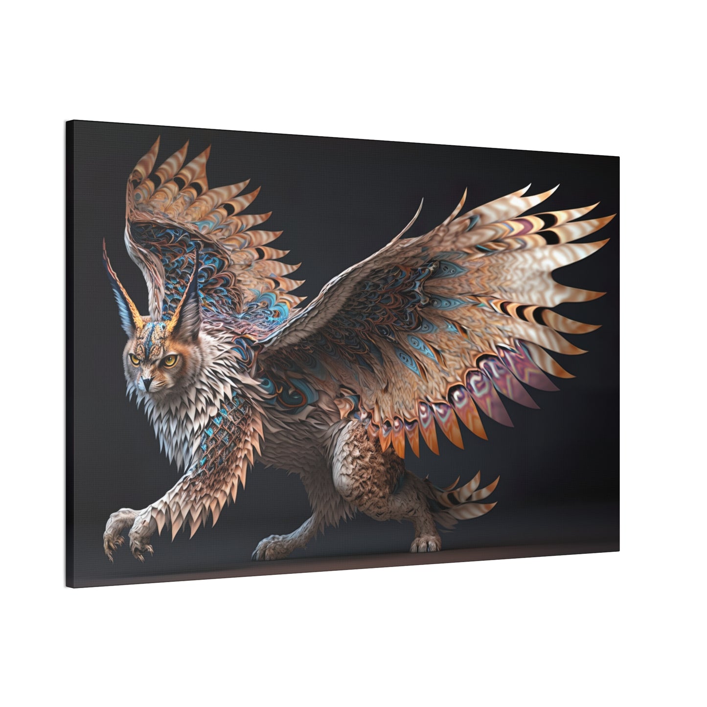 "Winged Lynx Dreaming" Canvas Stretched, 0.75" - Print