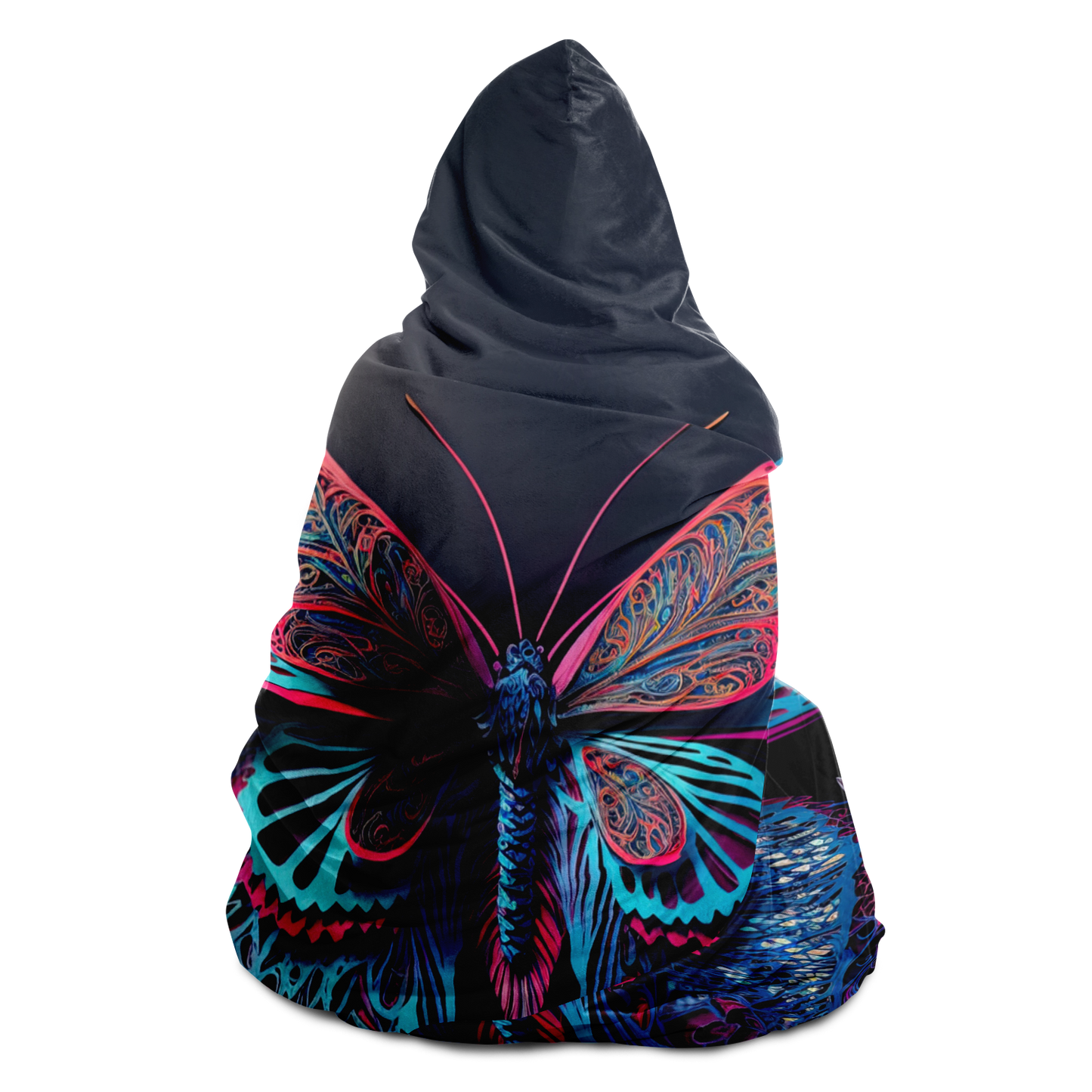 Paper Curling Butterfly Hooded Blanket