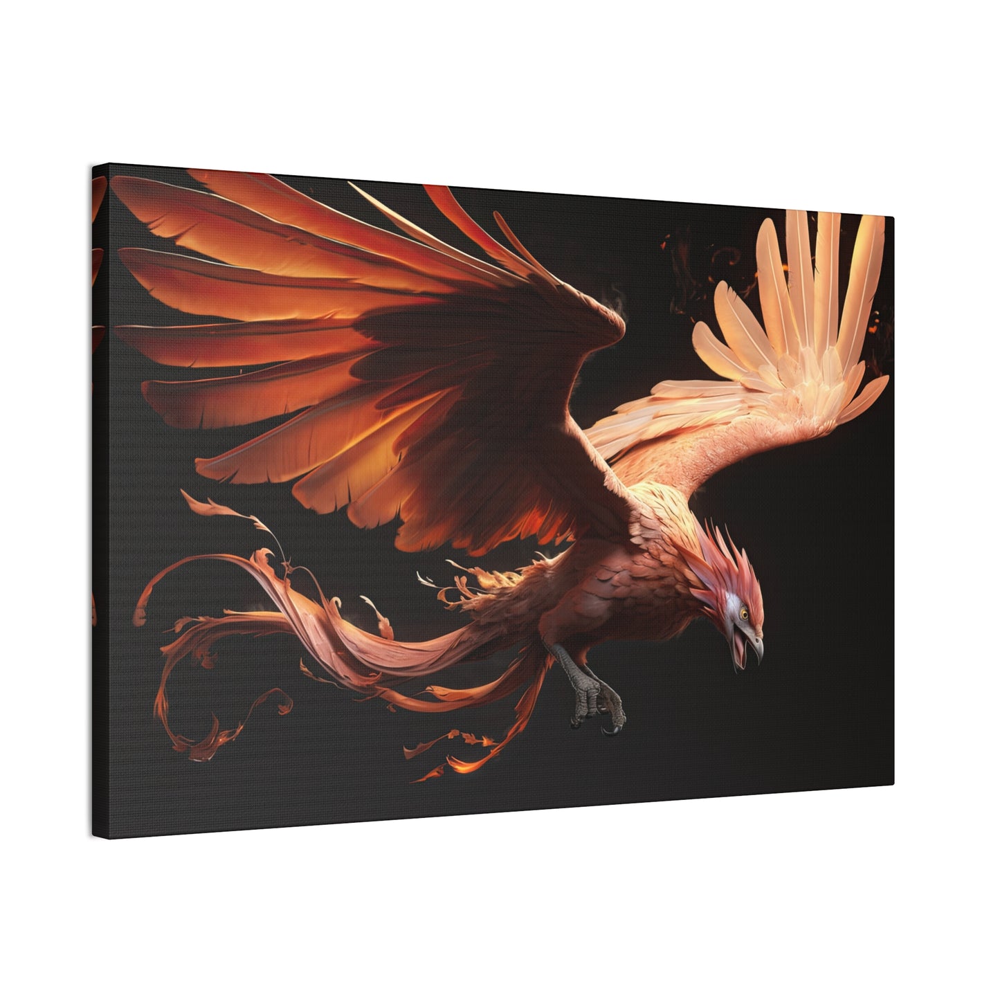 "Soaring Ember Phoenix"  Canvas Stretched, 0.75" - Print