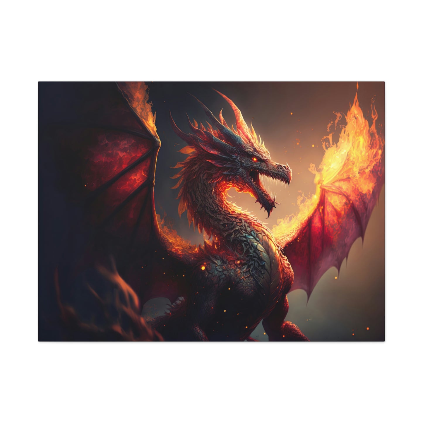 "Fire Dragon" Canvas Stretched, 0.75" - Print