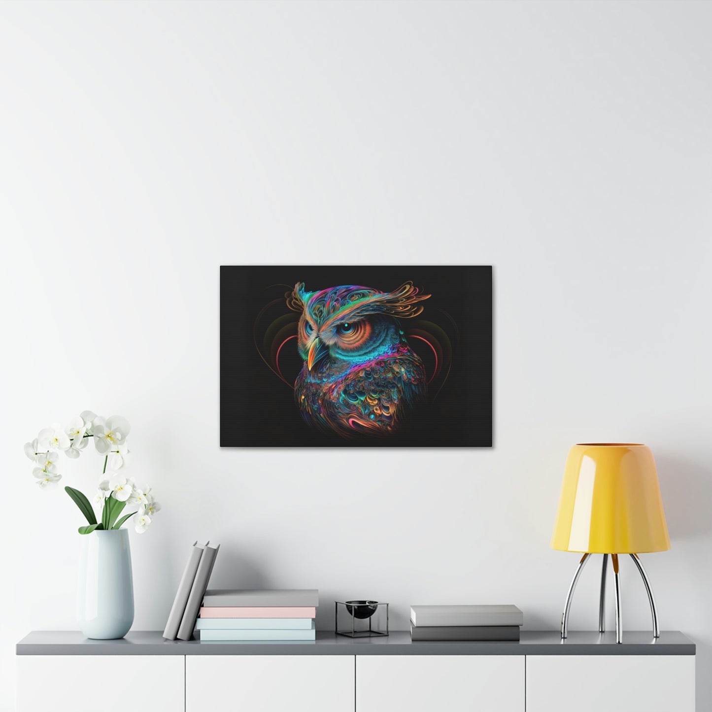 "Fluro Owl" Canvas Stretched, 0.75" - Print