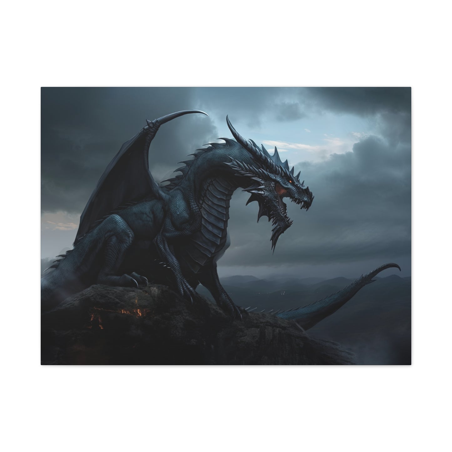 "Obsidian Dragon"  Canvas Stretched, 0.75" - Print