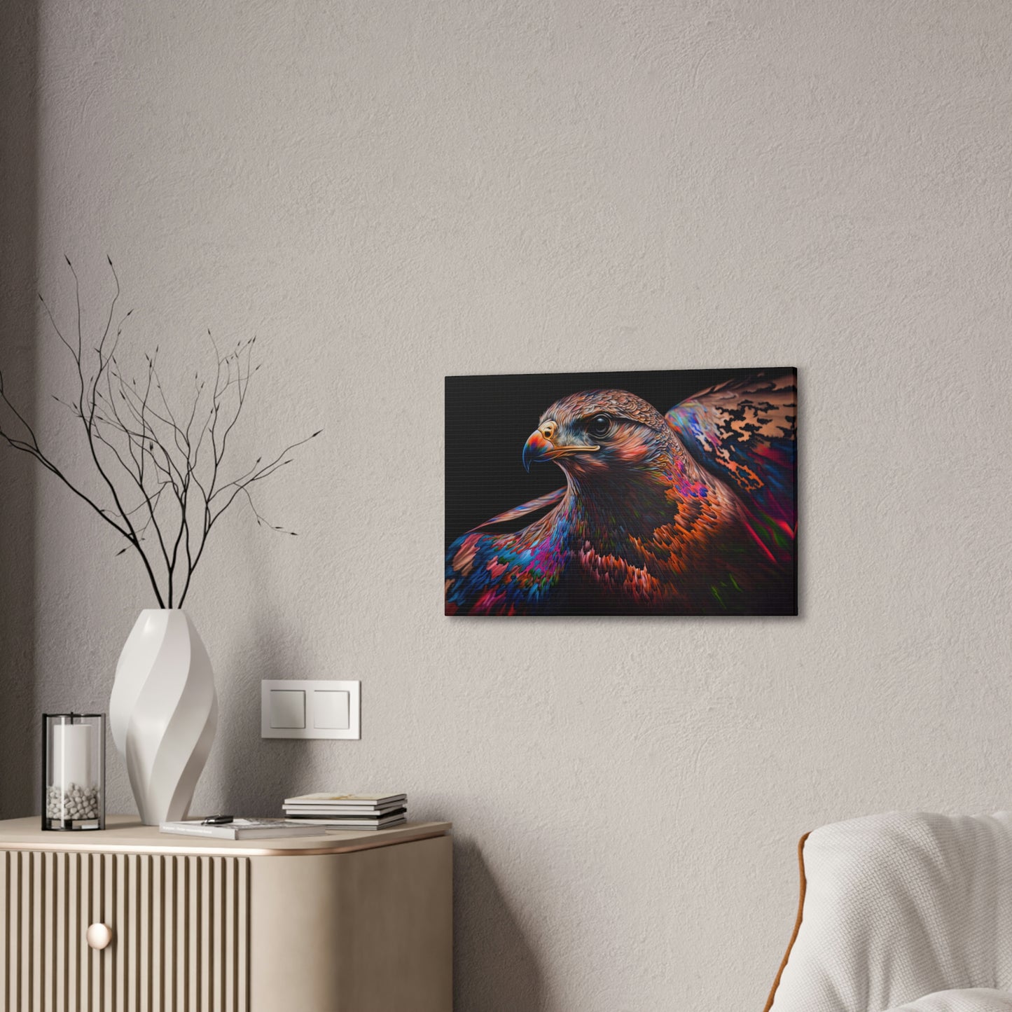 "Fluro Falcon" Canvas Stretched, 0.75" - Print