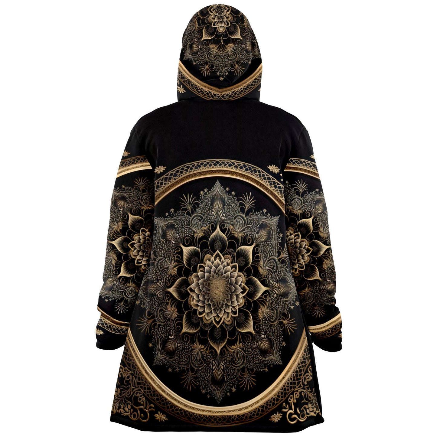 Golden Mantra Mandala Microfleece Festival Cloak