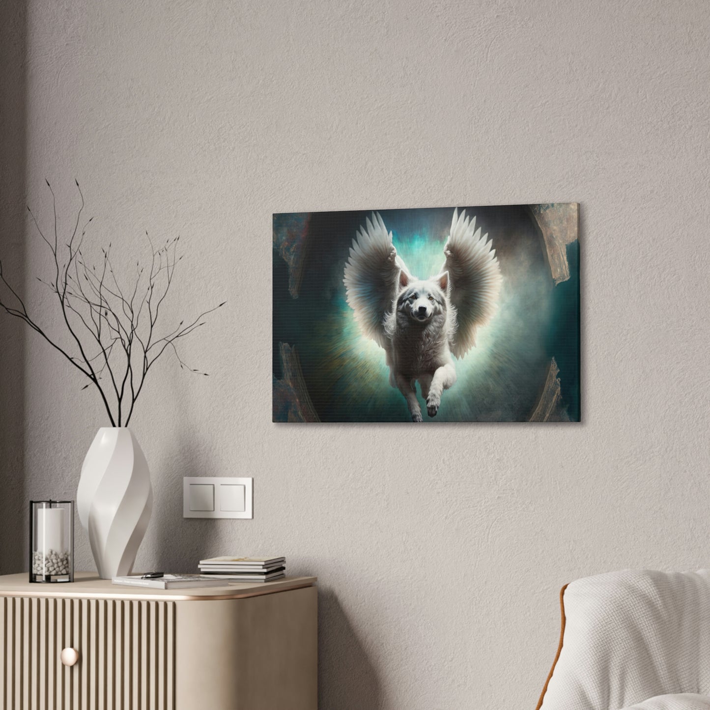 "Angel Dog" Canvas Stretched, 0.75" - Print