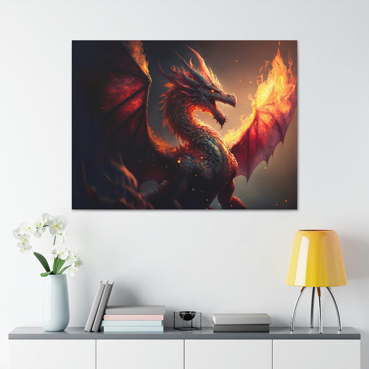 "Fire Dragon" Canvas Stretched, 0.75" - Print