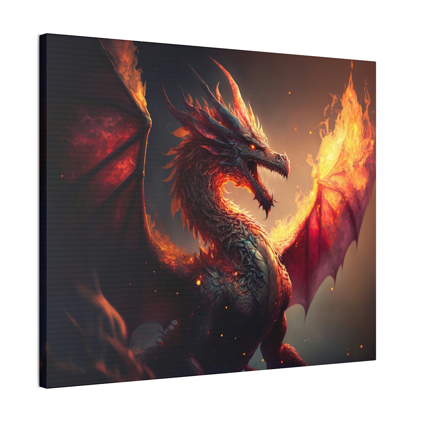 "Fire Dragon" Canvas Stretched, 0.75" - Print