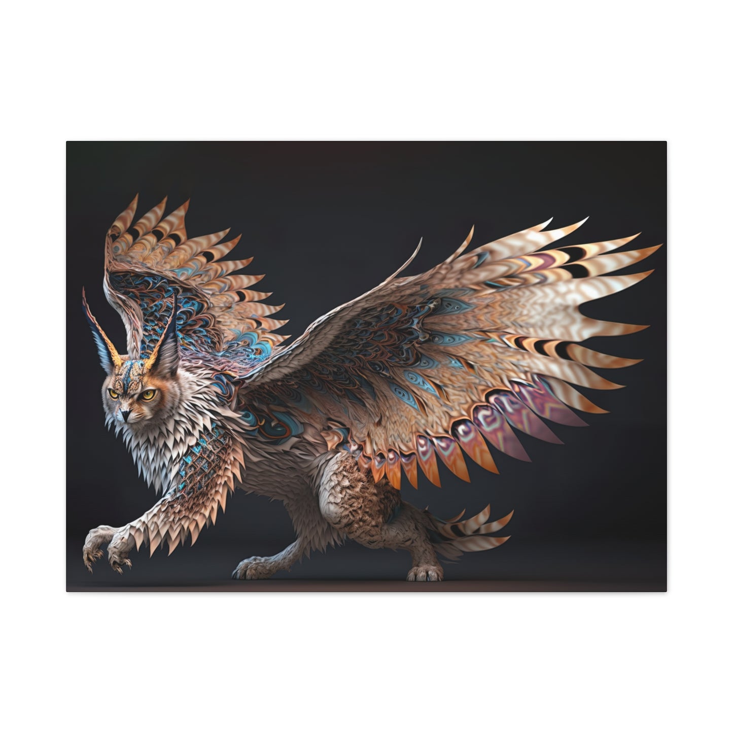 "Winged Lynx Dreaming" Canvas Stretched, 0.75" - Print