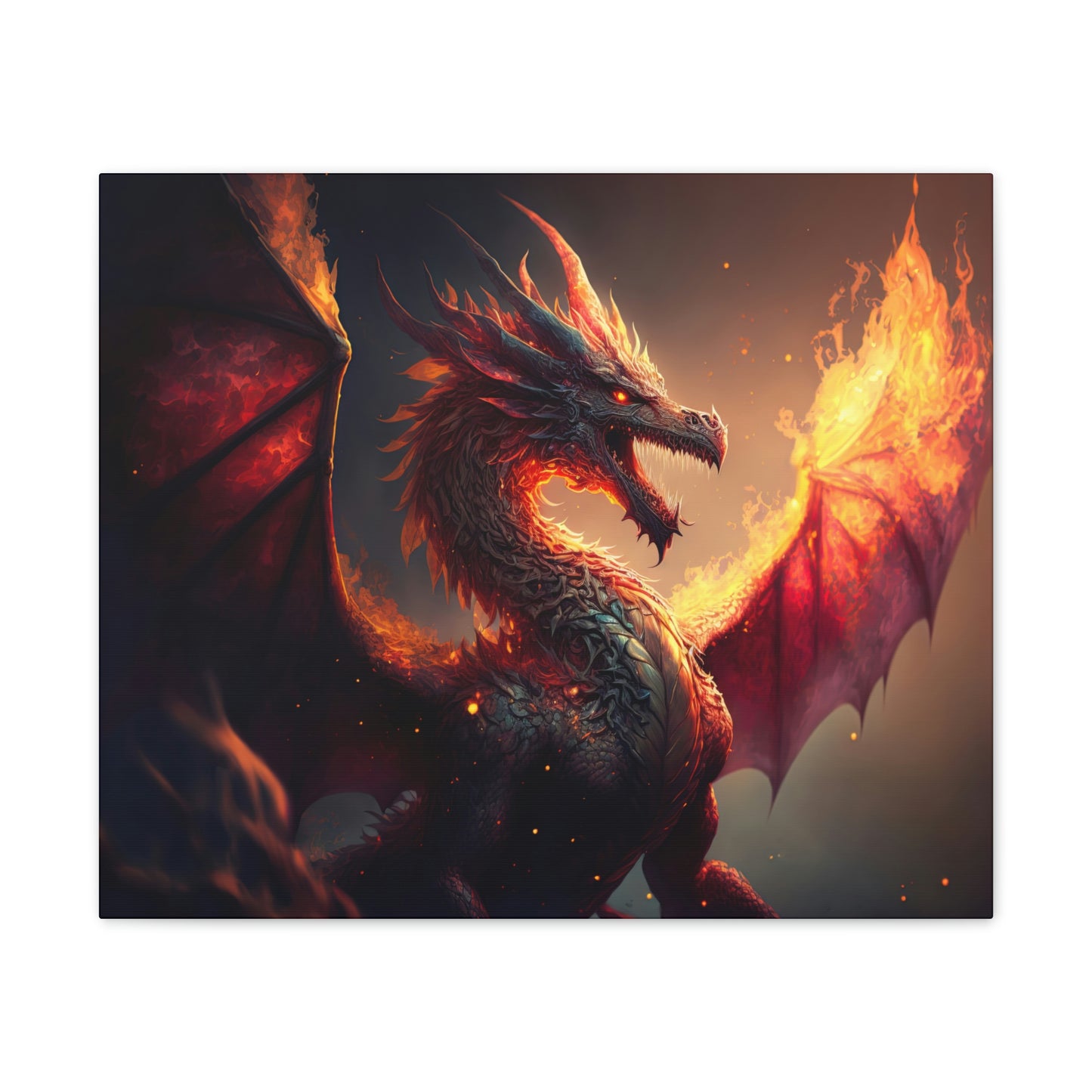 "Fire Dragon" Canvas Stretched, 0.75" - Print