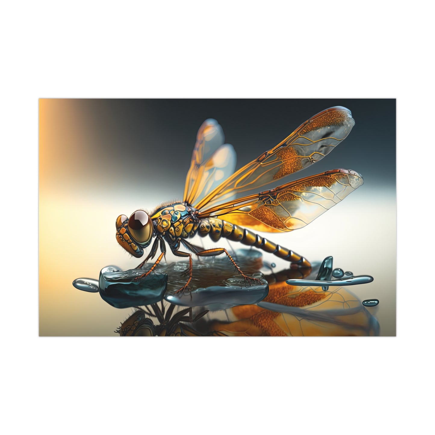 "Amber Dragonfly" Poster - Print