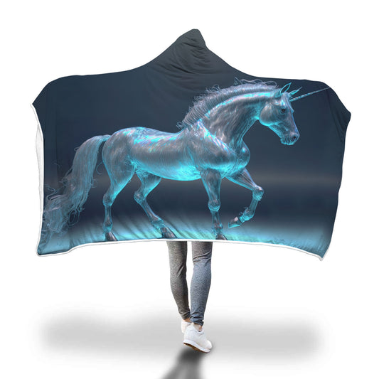 Glass unicorn Hooded Blanket