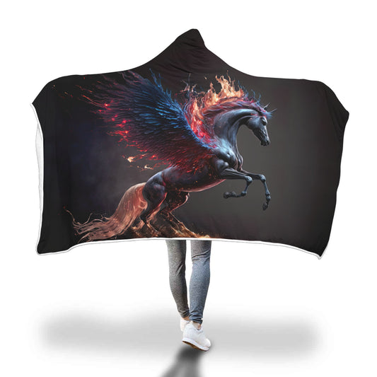 Fire Pegasus Hooded Blanket