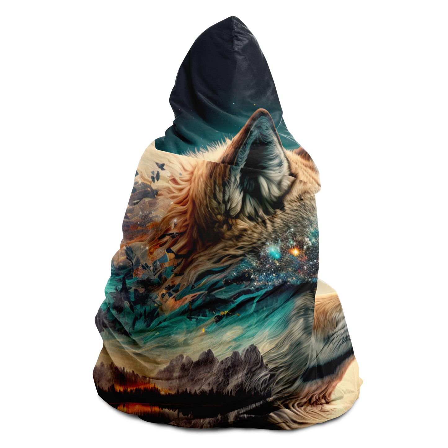 Earth Wolf Hooded Blanket