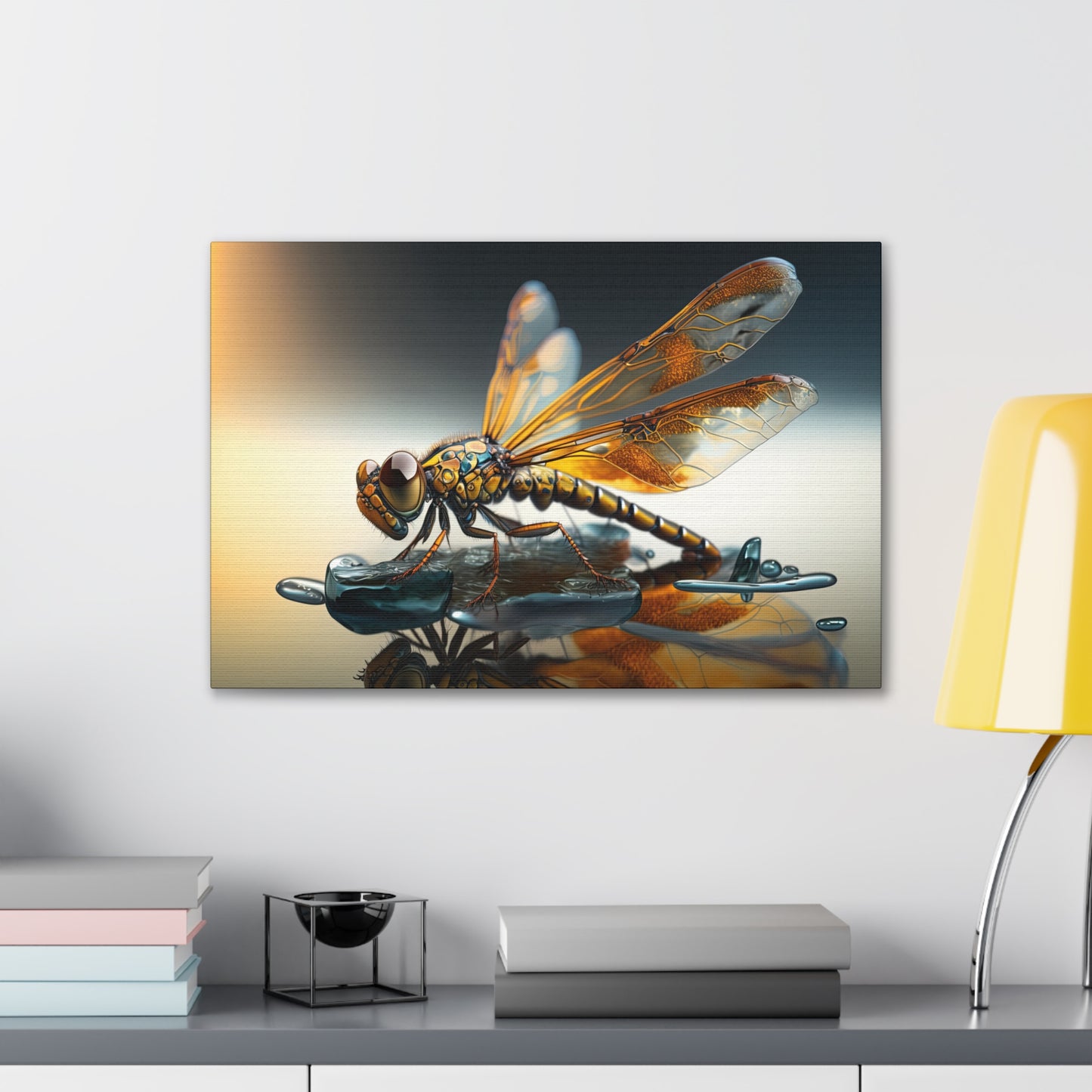 "Amber Dragonfly"  Canvas Stretched, 0.75" - Print