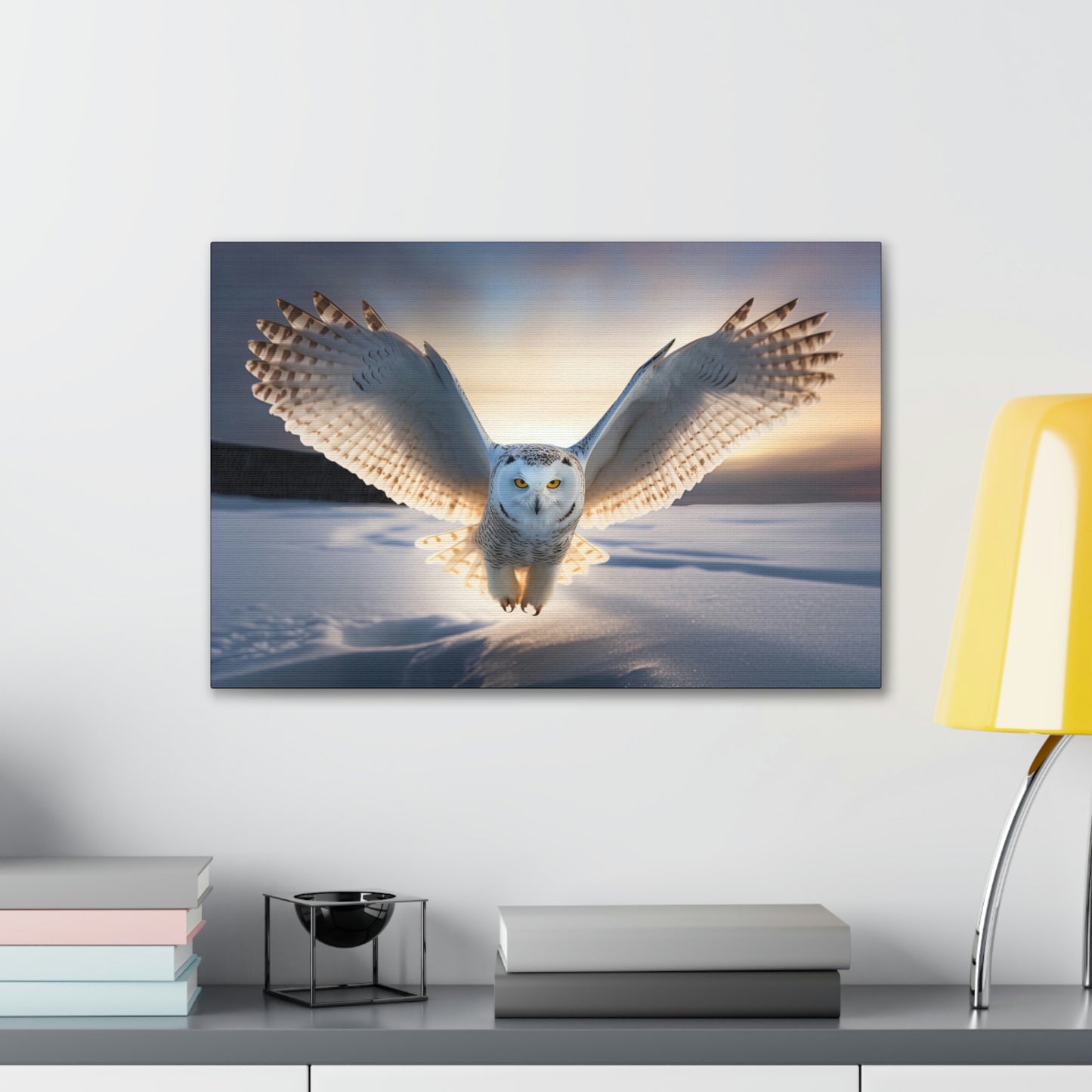 "Snow Owl" Canvas Stretched, 0.75" - Print