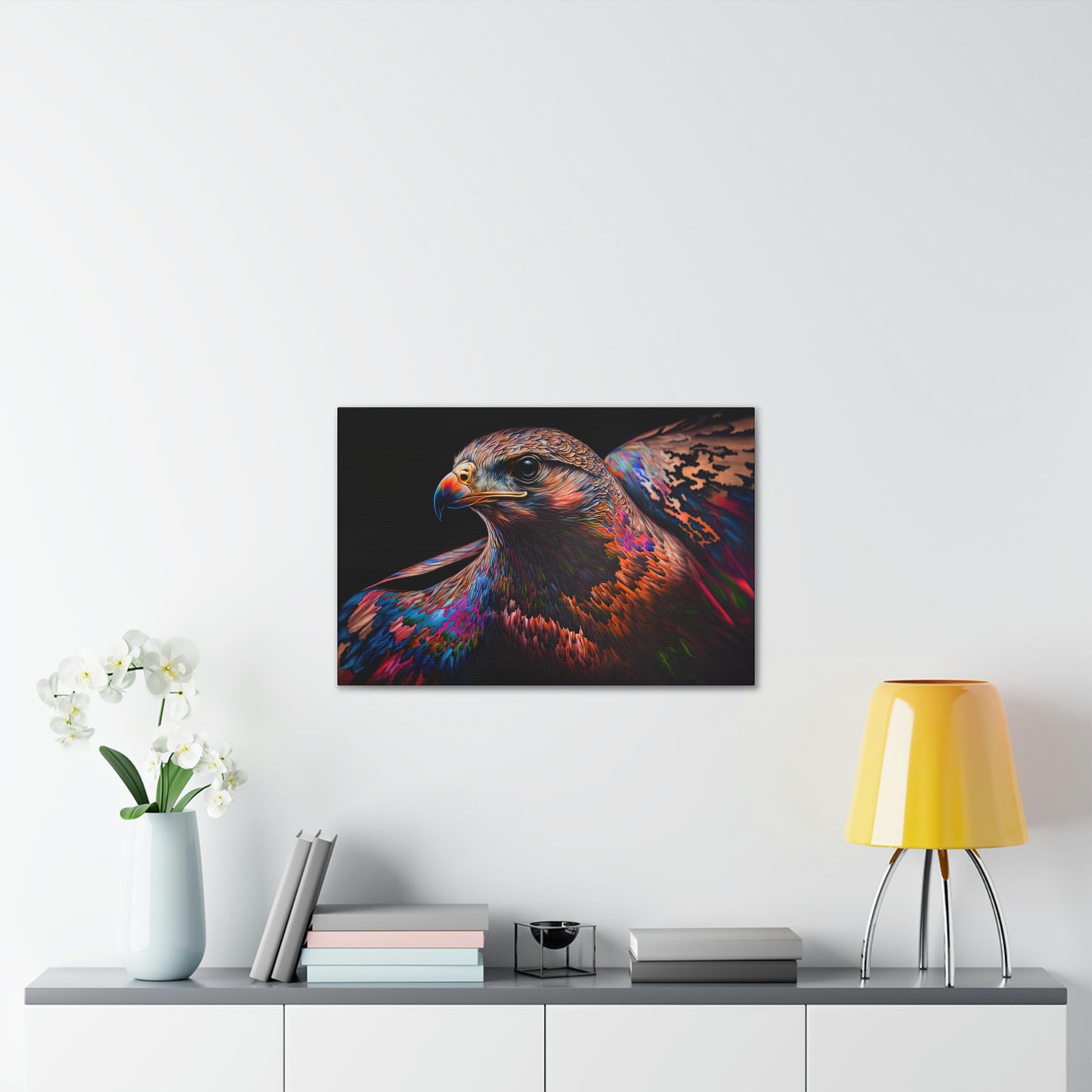 "Fluro Falcon" Canvas Stretched, 0.75" - Print