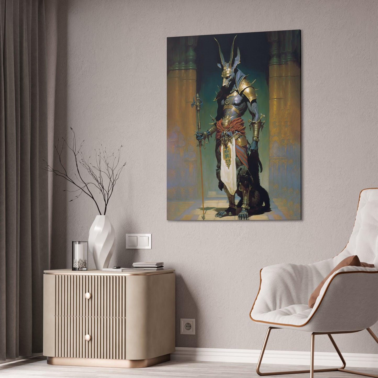 "Anubis Guide To The Underworld" Canvas Stretched, 0.75" - Print