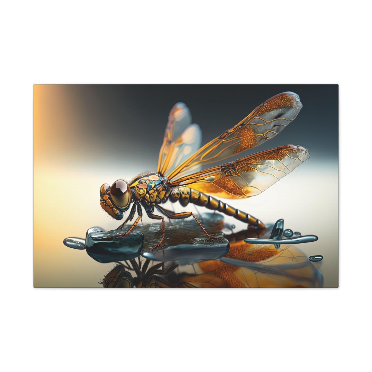 "Amber Dragonfly"  Canvas Stretched, 0.75" - Print