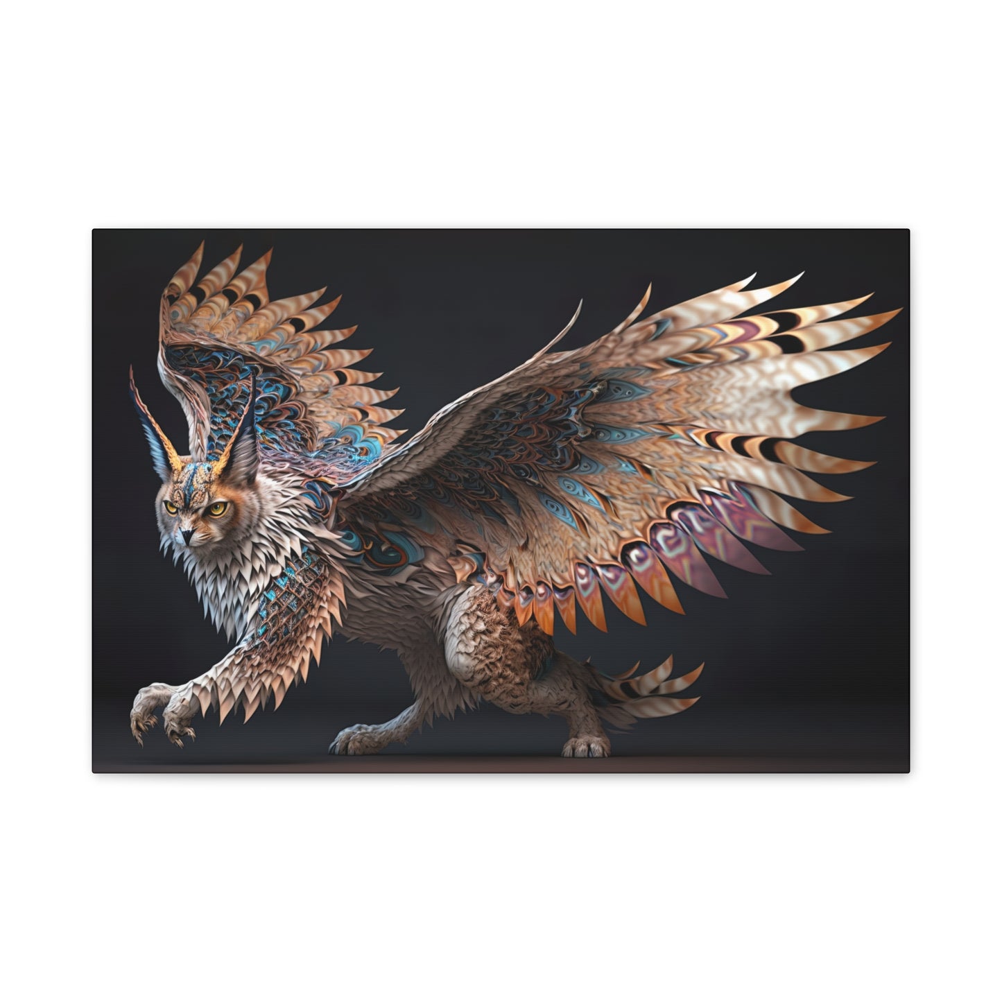 "Winged Lynx Dreaming" Canvas Stretched, 0.75" - Print