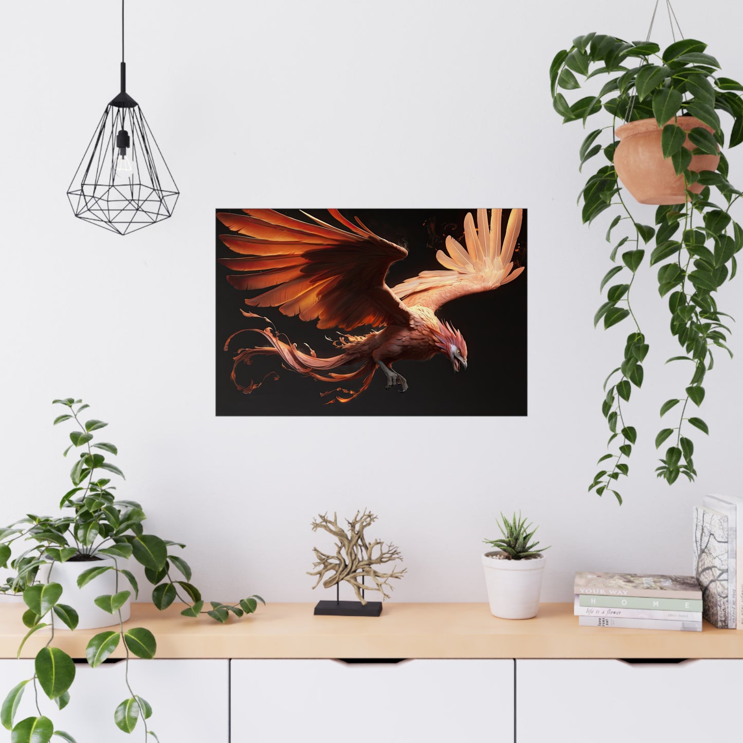 "Soaring Ember Phoenix" Poster - Print