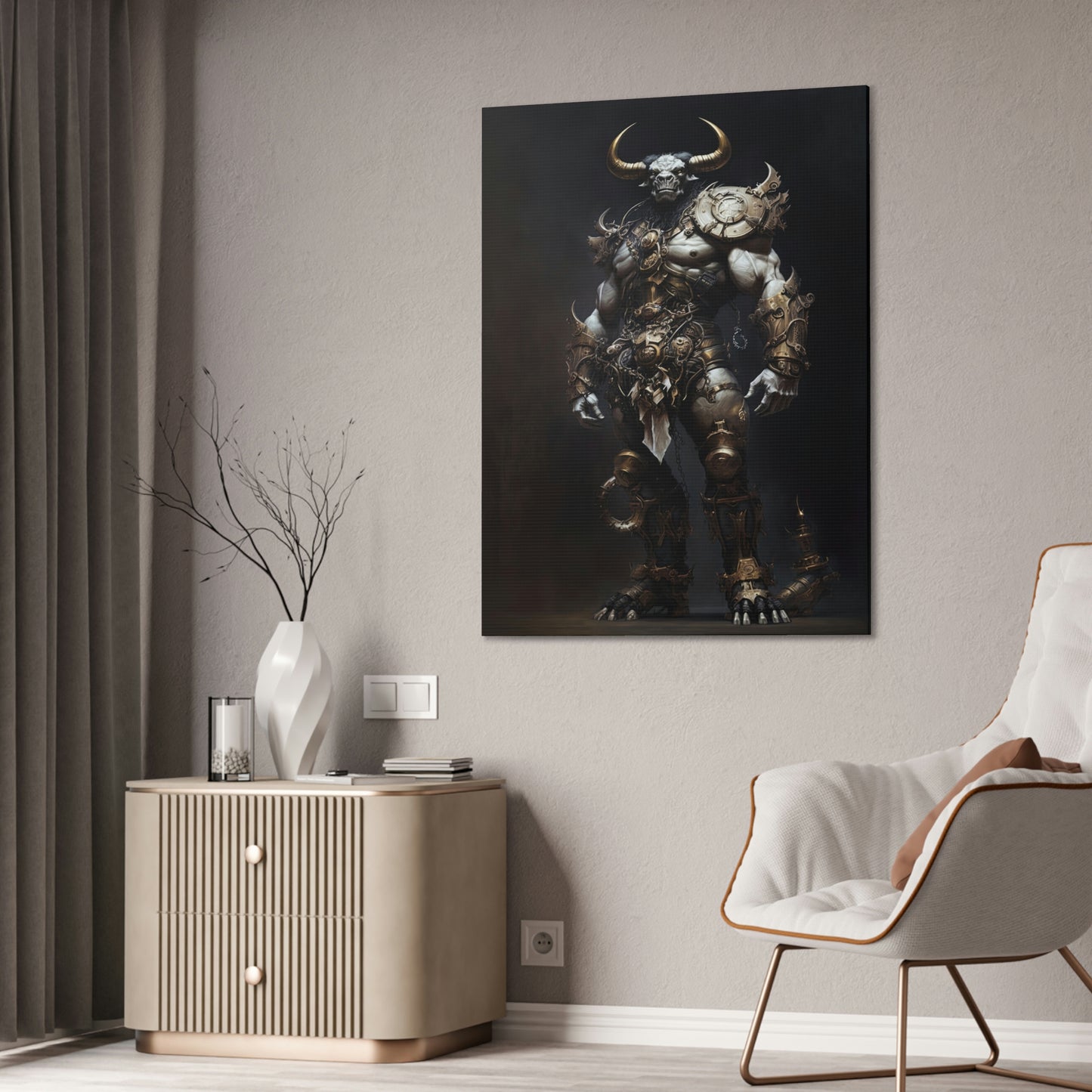 "Minotaur Gladiator" Canvas Stretched, 0.75" - Print