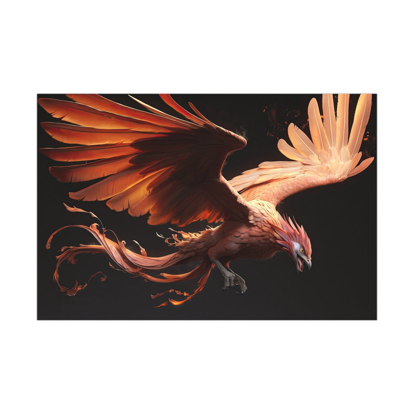 "Soaring Ember Phoenix" Poster - Print