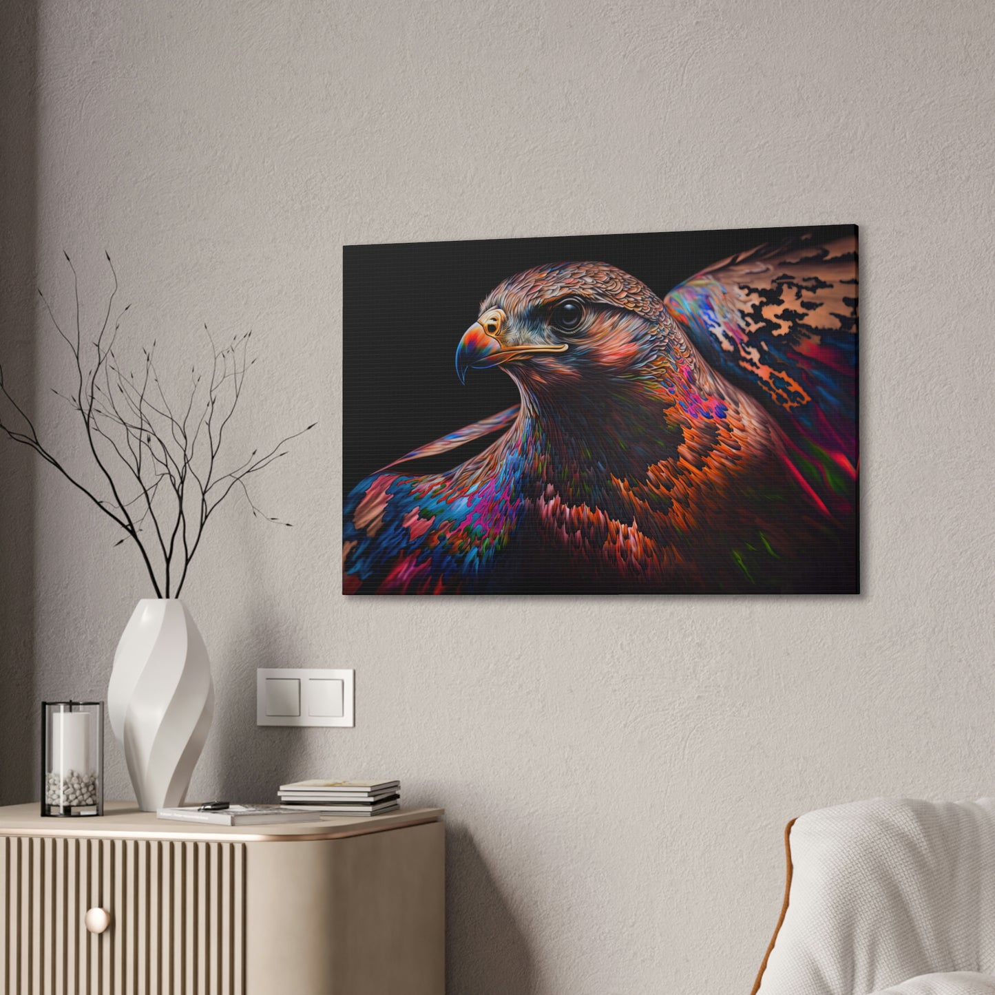 "Fluro Falcon" Canvas Stretched, 0.75" - Print