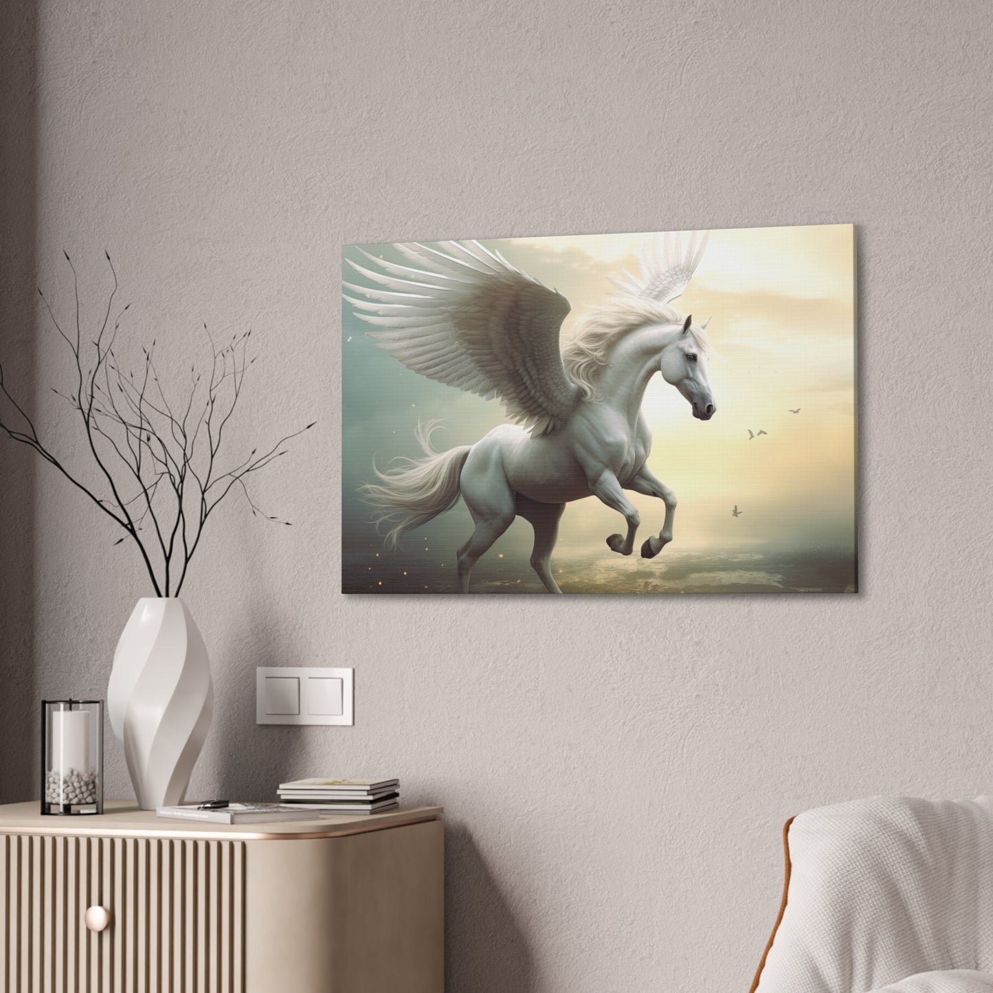 "Wings Of Dawn Pegasus" Canvas Stretched, 0.75" - Print