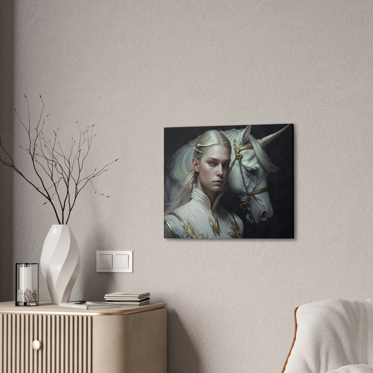 "Unicorn Carer" Canvas Stretched, 0.75" - Print