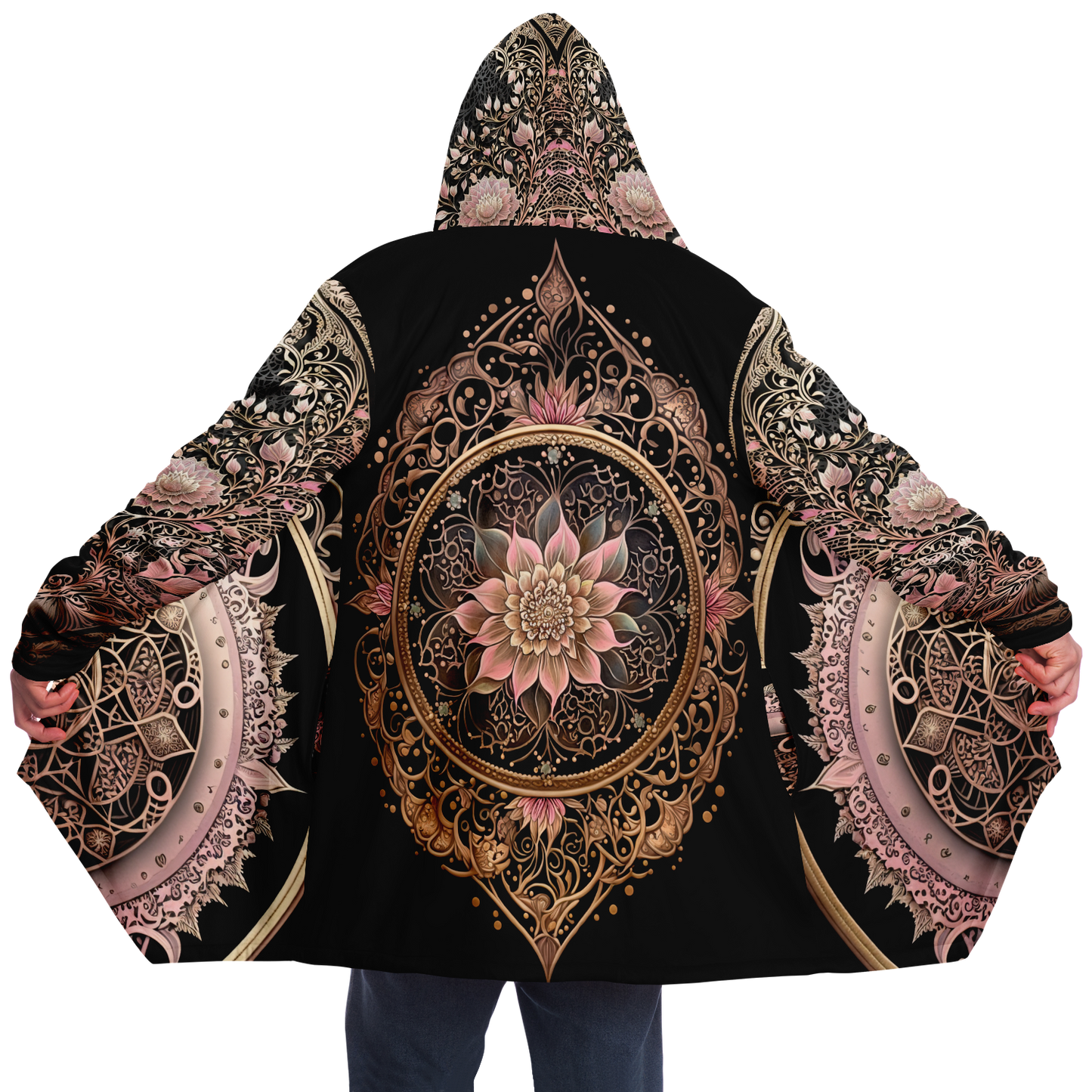 Floral Mandala Microfleece Festival  Cloak -