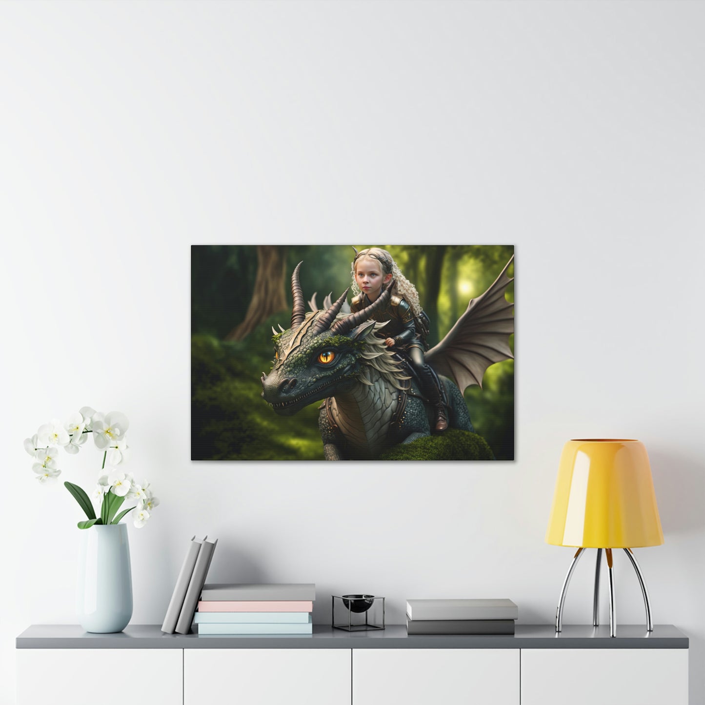 "Fairy Dragon Rider" Canvas Stretched, 0.75" - Print