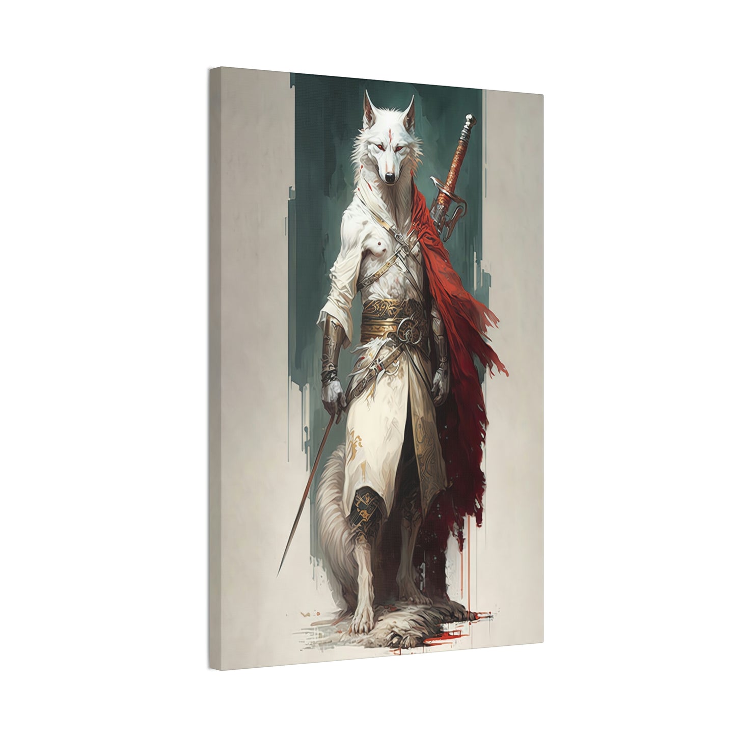 "Lone Wolf Warrior" Canvas Stretched, 0.75" - Print