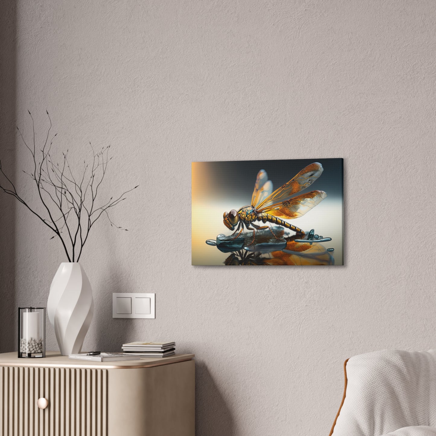 "Amber Dragonfly"  Canvas Stretched, 0.75" - Print