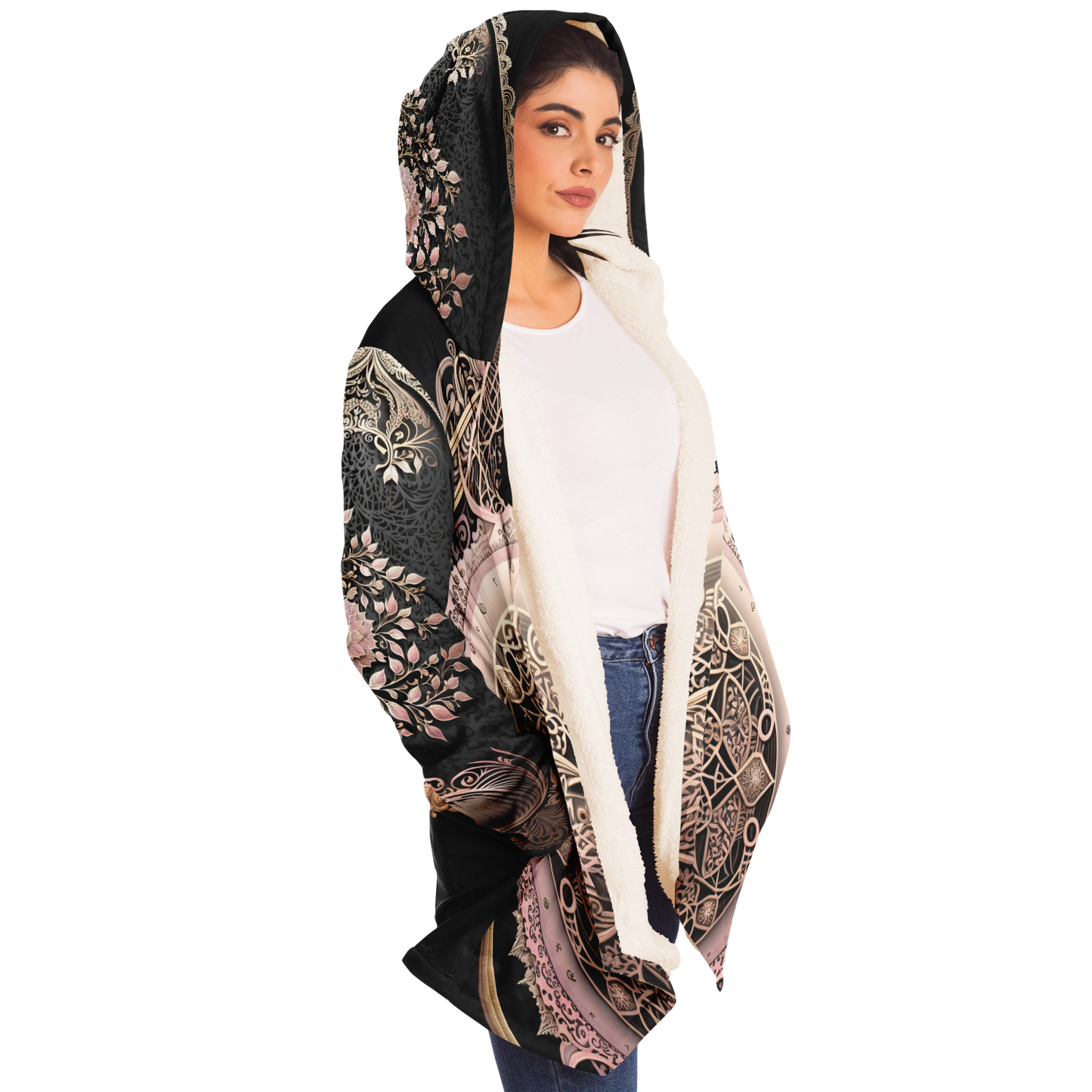 Floral Mandala Microfleece Festival  Cloak -