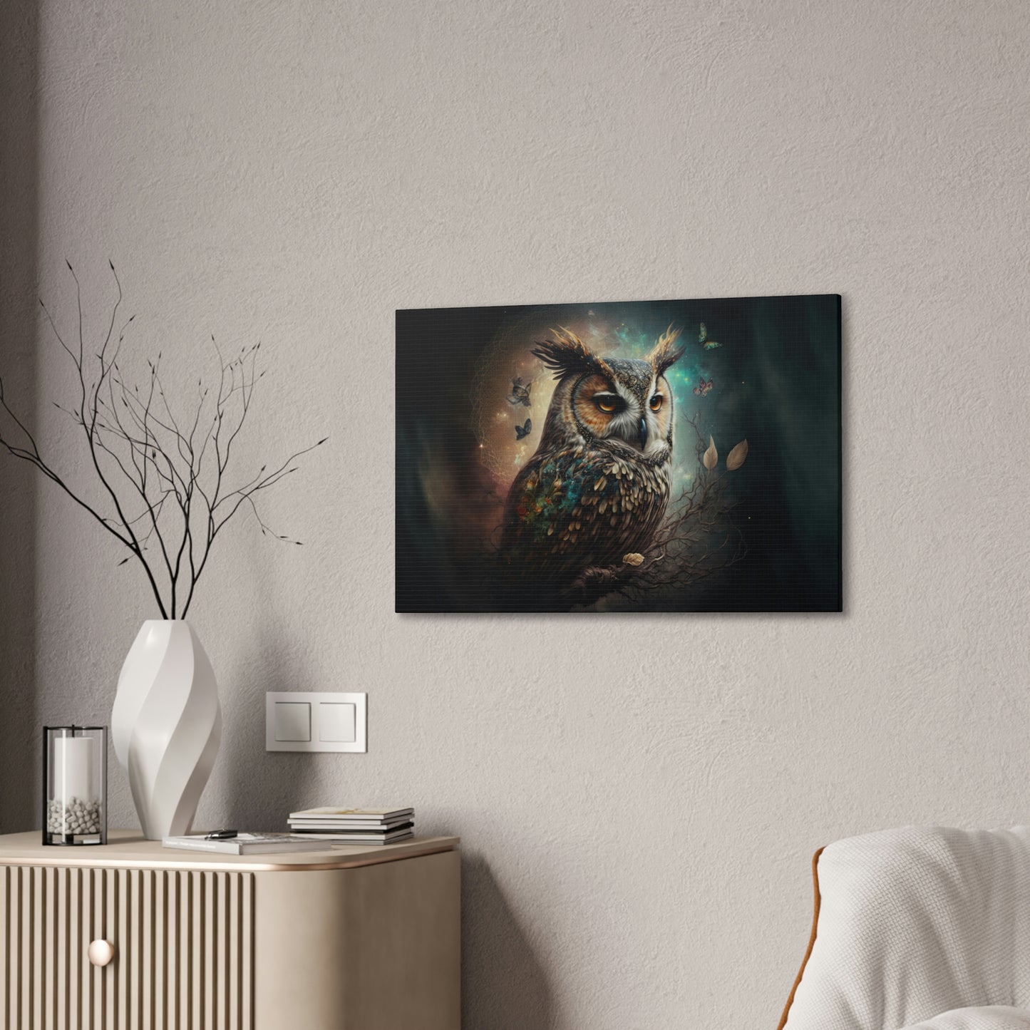 "Forest Spirit owl" Canvas Stretched, 0.75" - Print